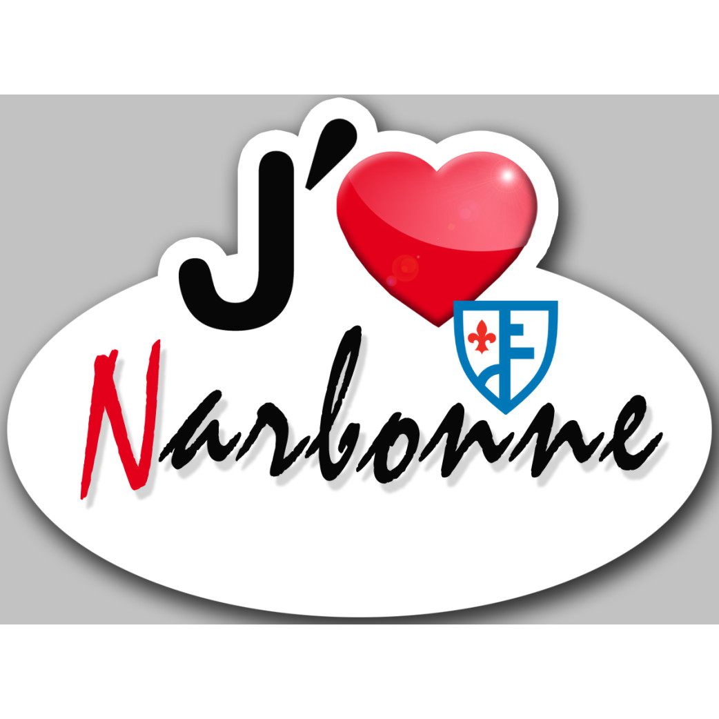 J'aime Narbonne - 15x11cm - Sticker/autocollant