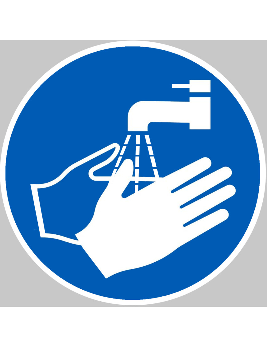 Lavez-vous les mains - 5x5cm - Sticker/autocollant
