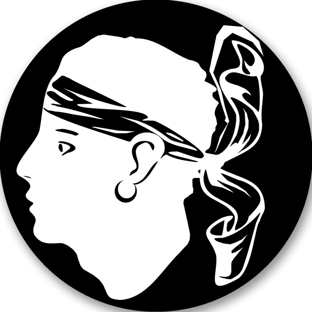 Corsica - Blanc sur fond noir (5cm) - Sticker/autocollant
