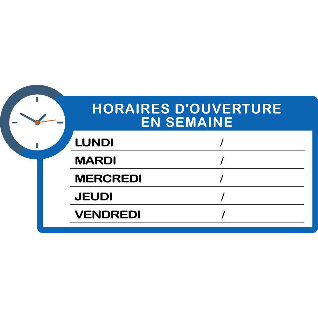 Horaires semaine à personnaliser (30x14cm) - Sticker/autocollant