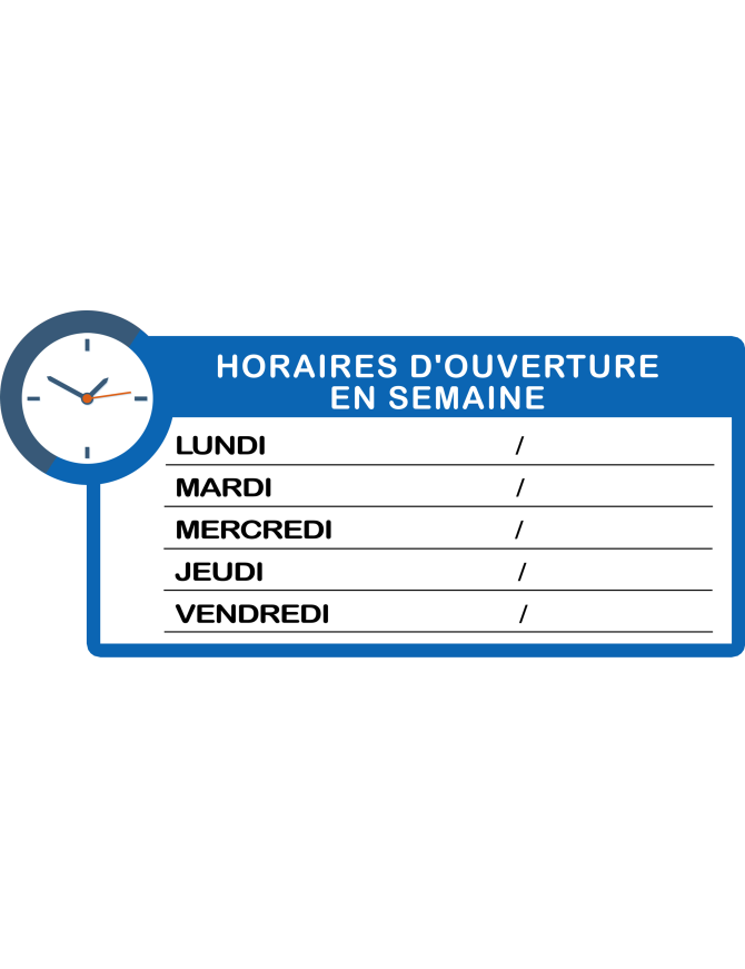 Horaires semaine à personnaliser (30x14cm) - Sticker/autocollant