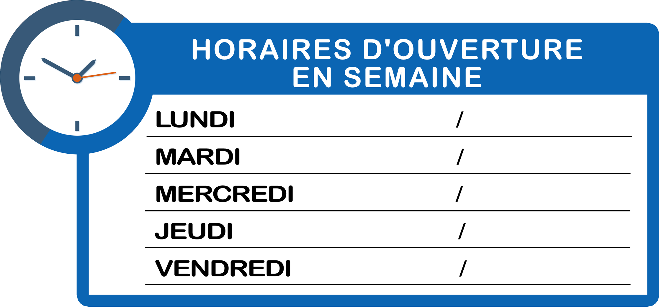 Horaires semaine à personnaliser (30x14cm) - Sticker/autocollant