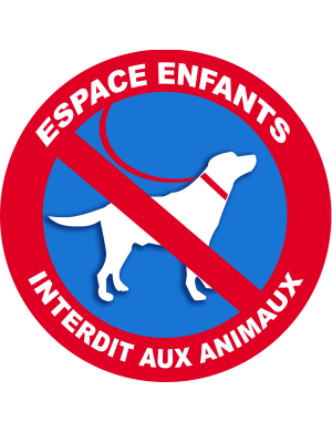 Espace enfants interdit aux animaux - 15x15cm - Sticker/autocollant