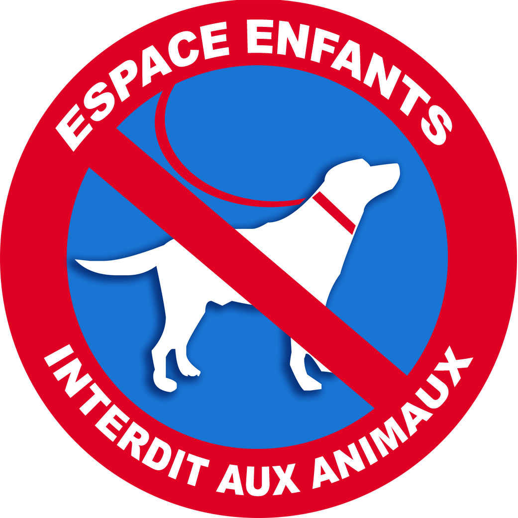 Espace enfants interdit aux animaux - 10x10cm - Sticker/autocollant