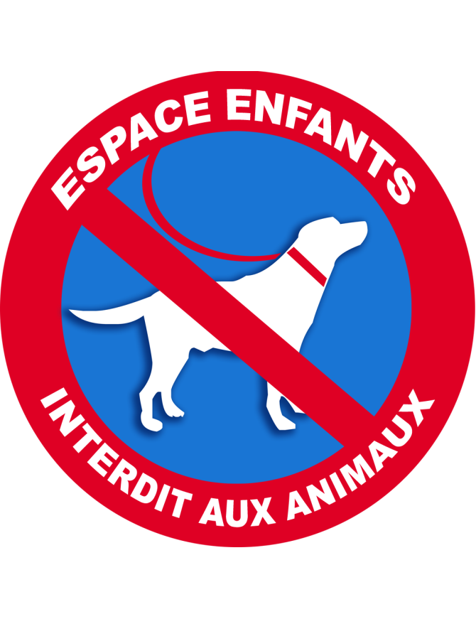 Espace enfants interdit aux animaux - 5x5cm - Sticker/autocollant