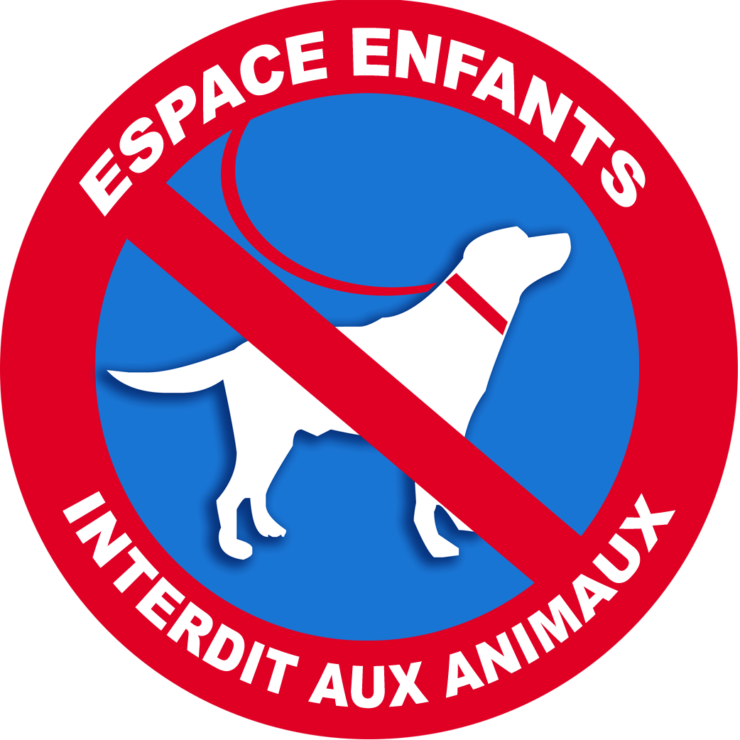 Espace enfants interdit aux animaux - 20x20cm - Sticker/autocollant