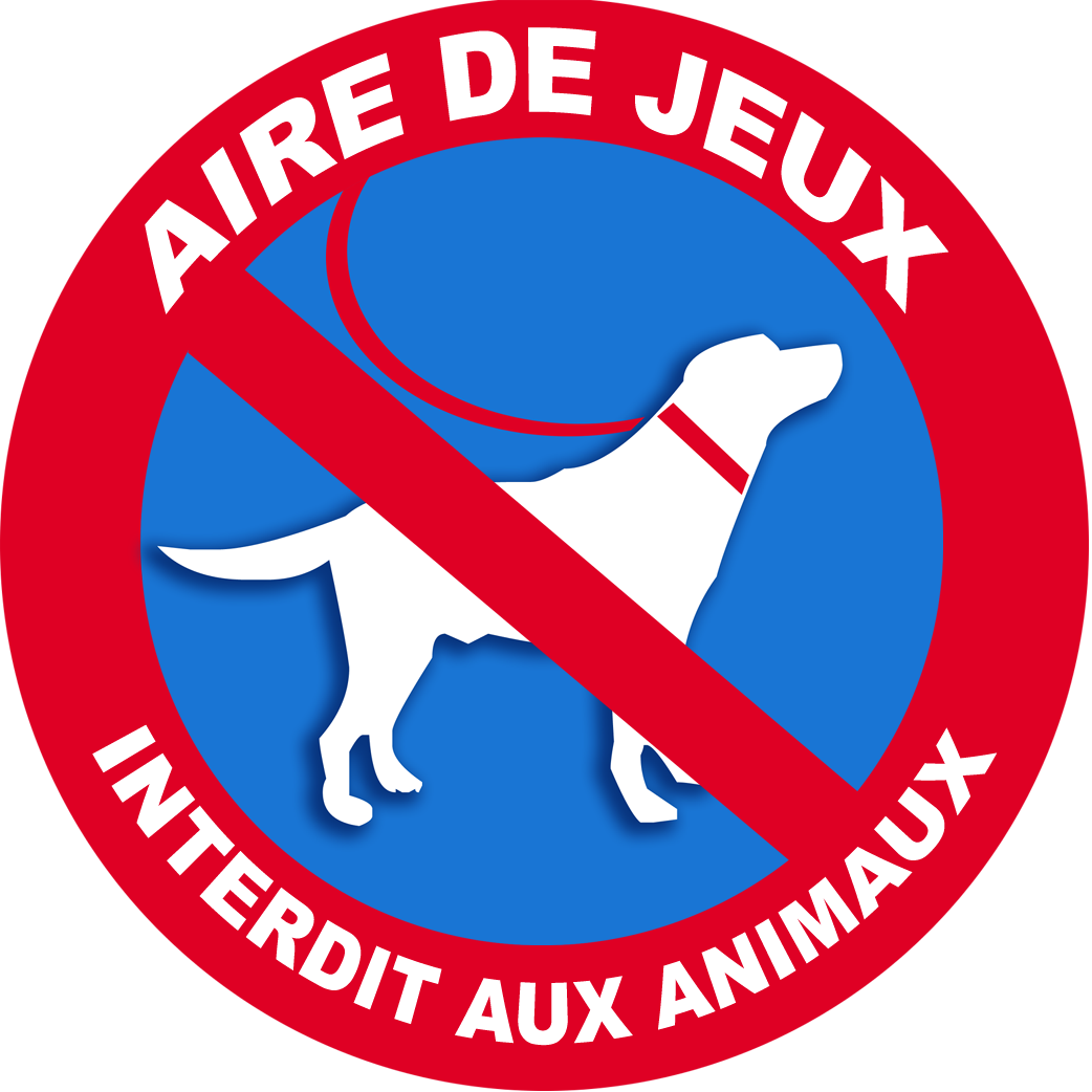 Air de jeux interdit aux animaux - 20x20cm - Sticker/autocollant