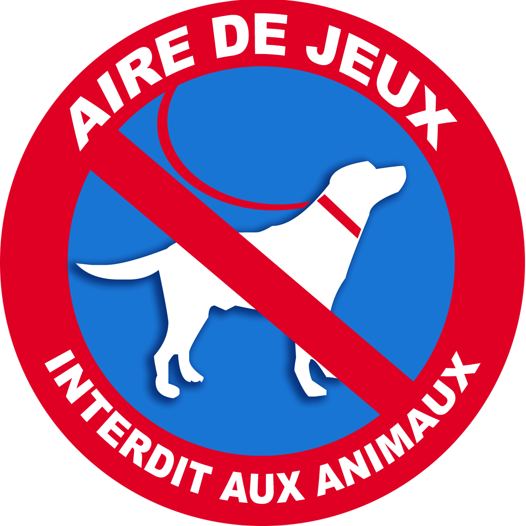 Air de jeux interdit aux animaux - 15x15cm - Sticker/autocollant