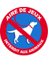 Air de jeux interdit aux animaux - 10x10cm - Sticker/autocollant