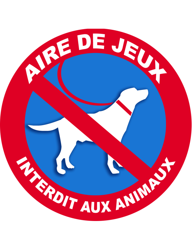Air de jeux interdit aux animaux - 5x5cm - Sticker/autocollant
