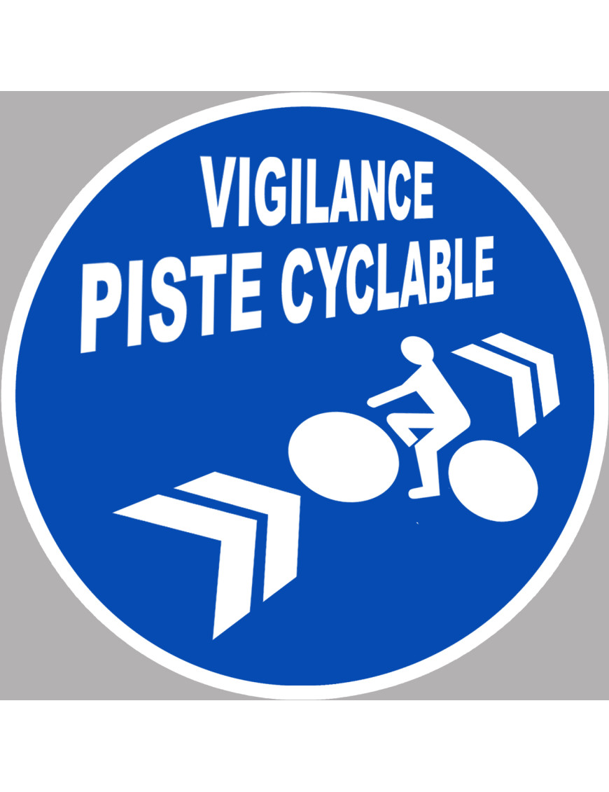 Vigilance piste cyclable - 15x15cm - Sticker/autocollant