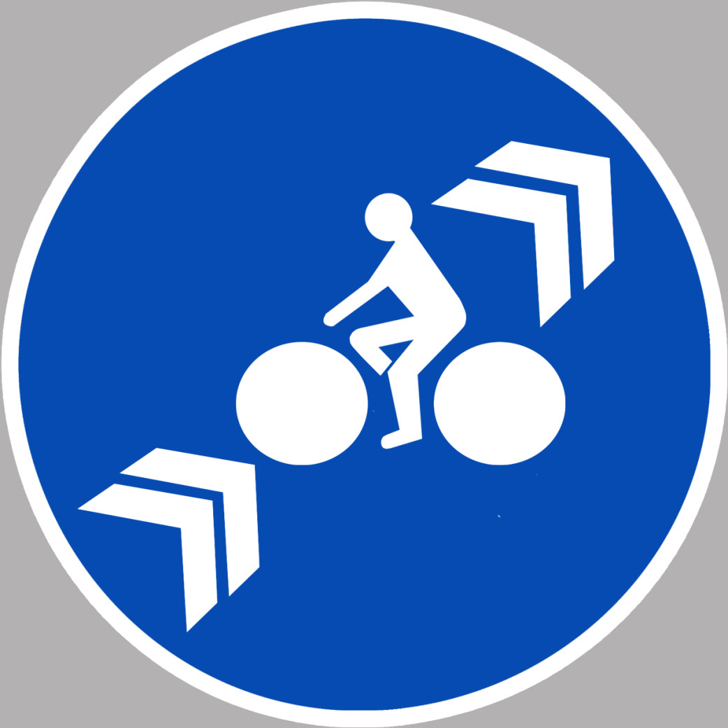 Piste cyclable - 5x5cm - Sticker/autocollant