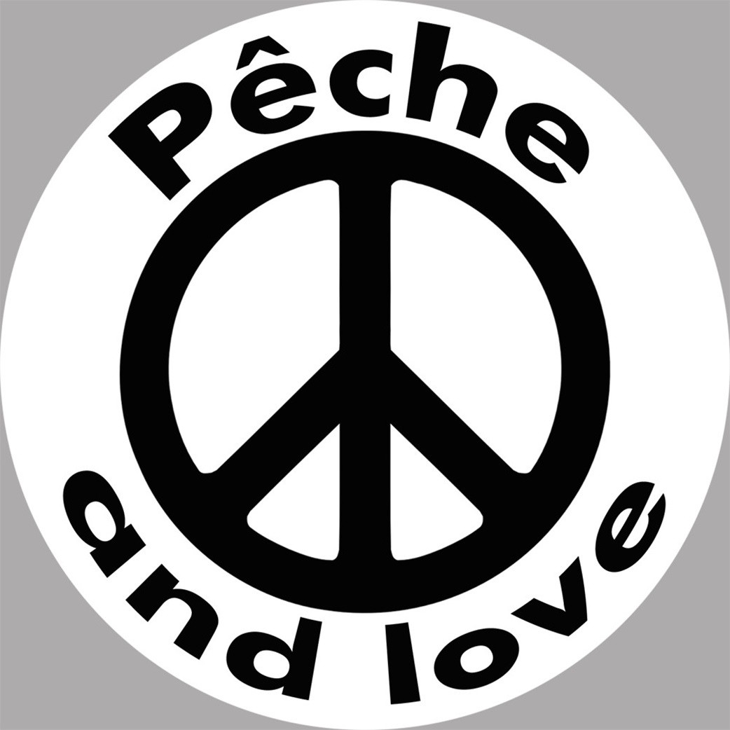 Pêche and love (20cm) - Sticker/autocollant