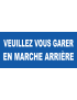 Veuillez vous garer en marche arrière - 30x14cm - Sticker/autocollant
