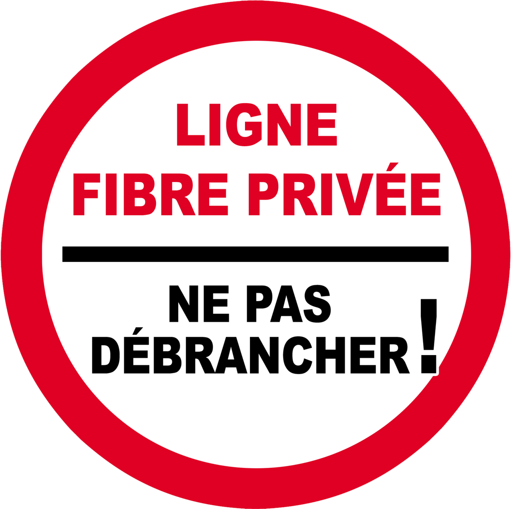 Ligne fibre privée - 15x15cm - Sticker/autocollant