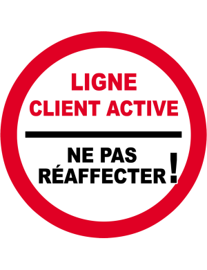 Ligne client active - 15x15cm - Sticker/autocollant