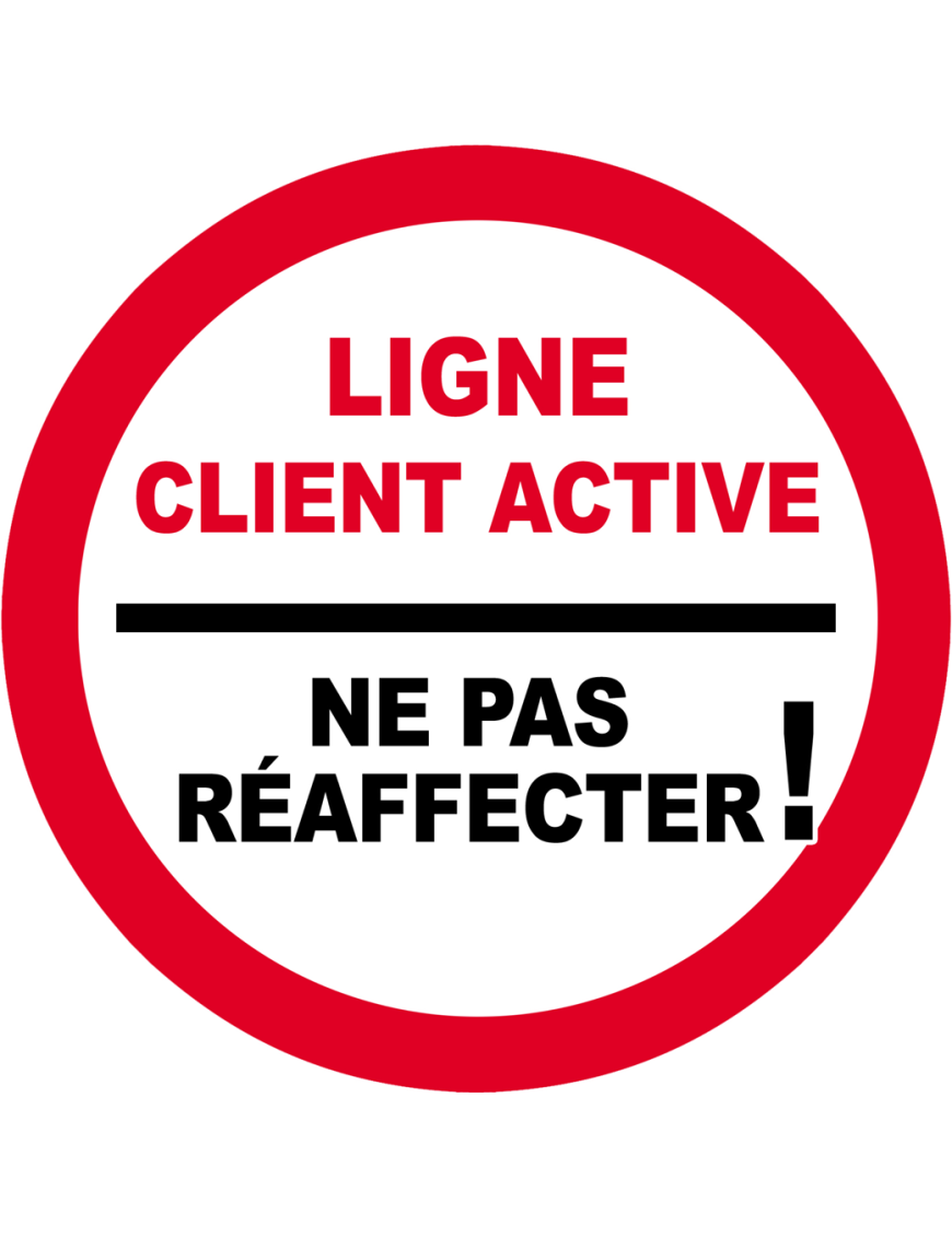 Ligne client active - 15x15cm - Sticker/autocollant