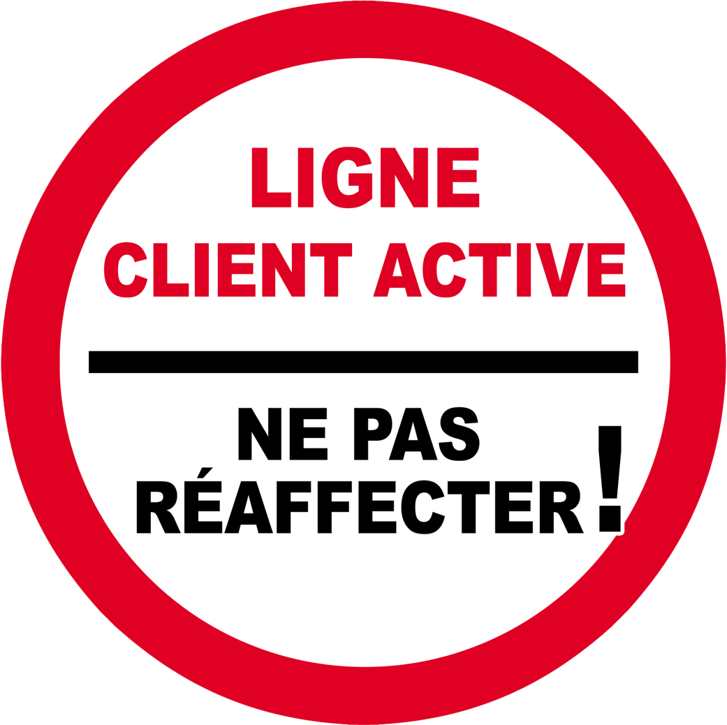 Ligne client active - 15x15cm - Sticker/autocollant