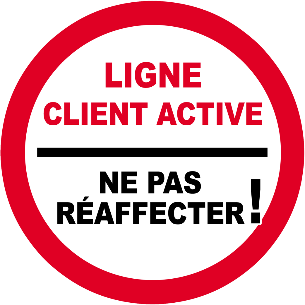 Ligne client active - 10x10cm - Sticker/autocollant