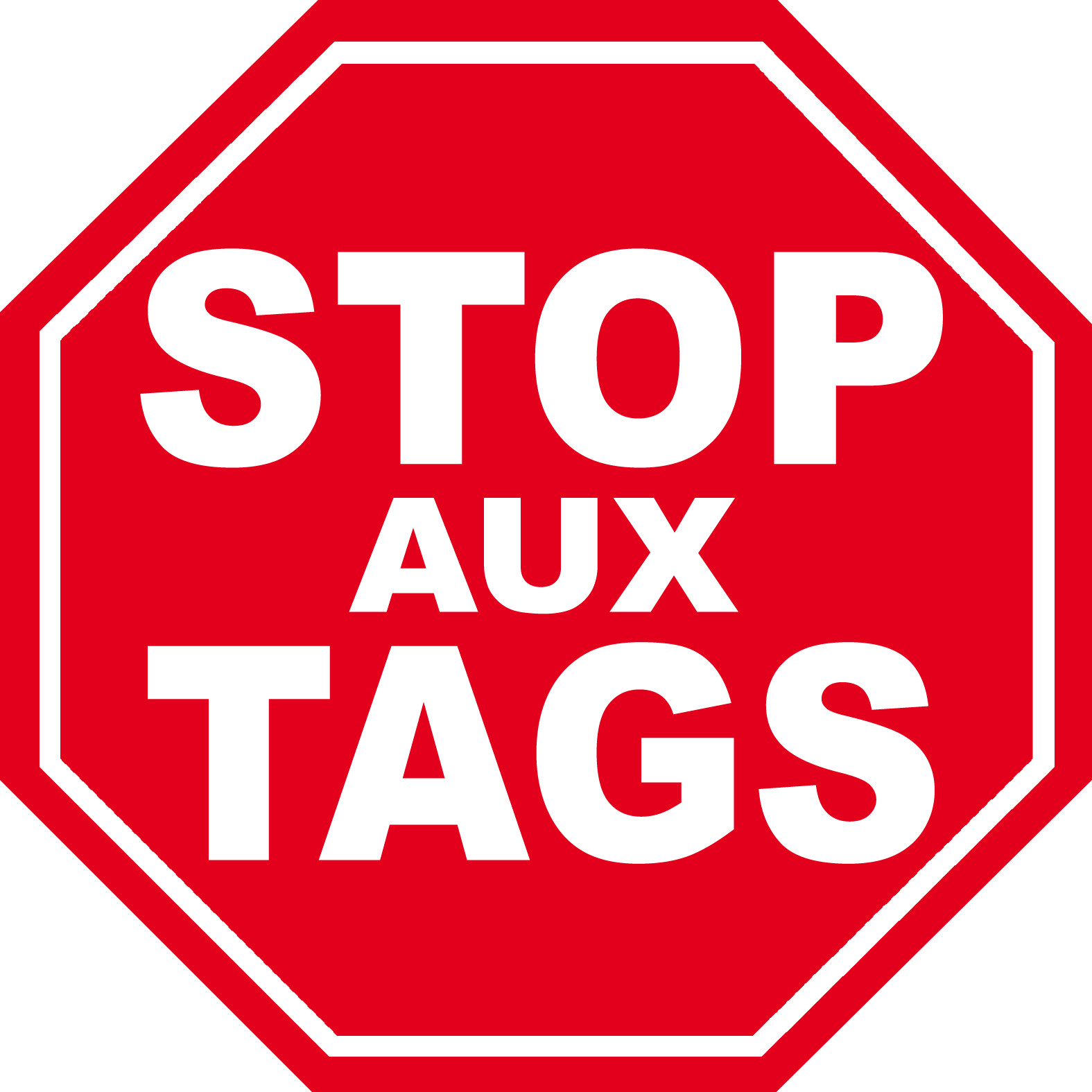 STOP AUX TAGS - 20cm - Sticker/autocollant