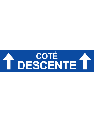 Coté descente vers haut bleu (29x7cm) - Sticker/autocollant