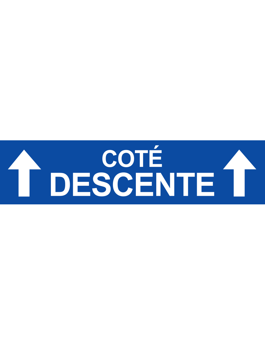 Coté descente vers haut bleu (29x7cm) - Sticker/autocollant