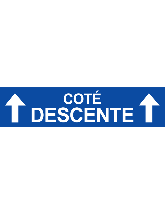 Coté descente vers haut bleu (29x7cm) - Sticker/autocollant