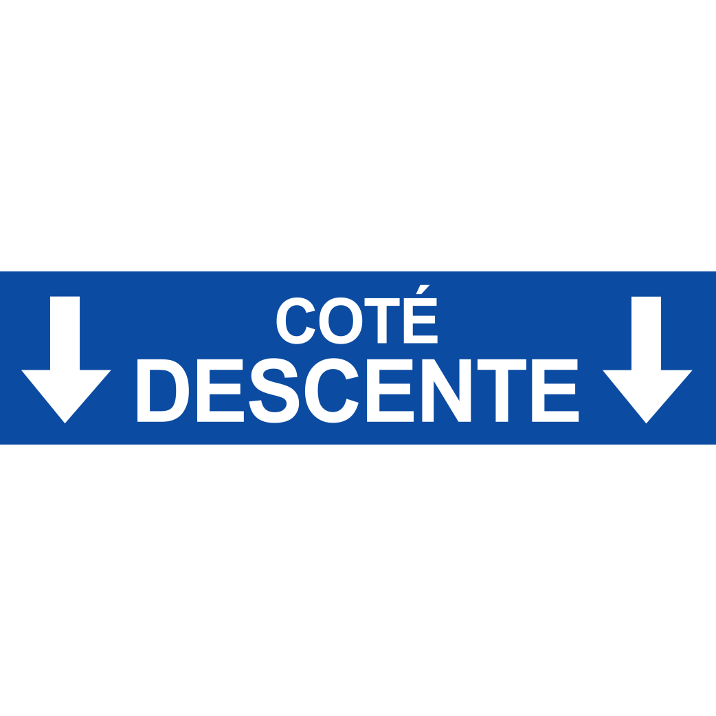 Coté descente vers bas bleu (29x7cm) - Sticker/autocollant