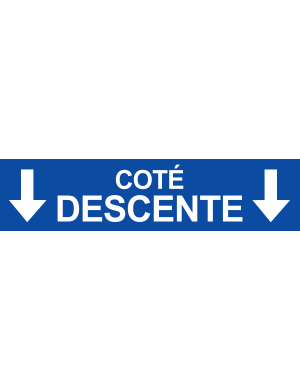 Coté descente vers bas bleu (29x7cm) - Sticker/autocollant