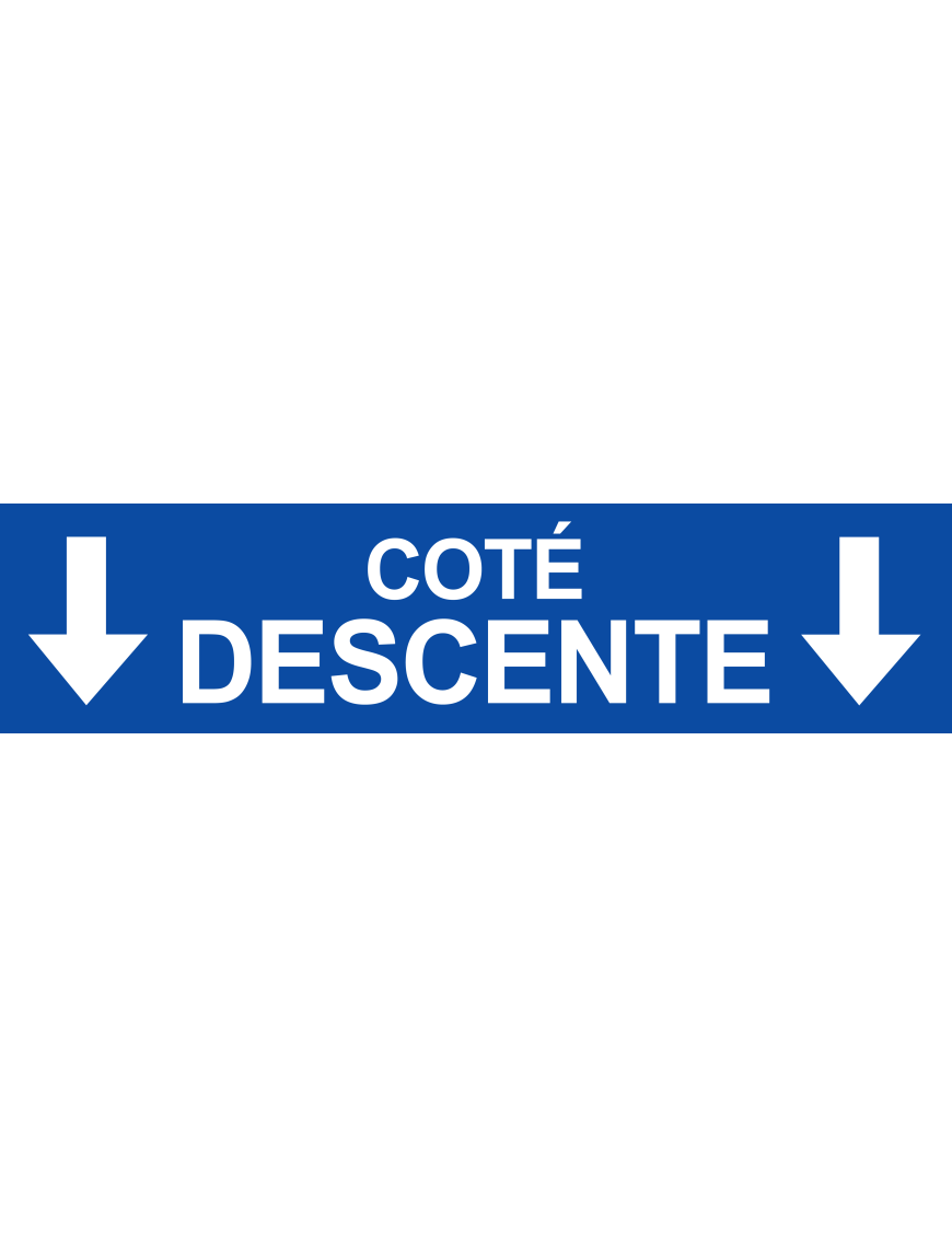 Coté descente vers bas bleu (29x7cm) - Sticker/autocollant