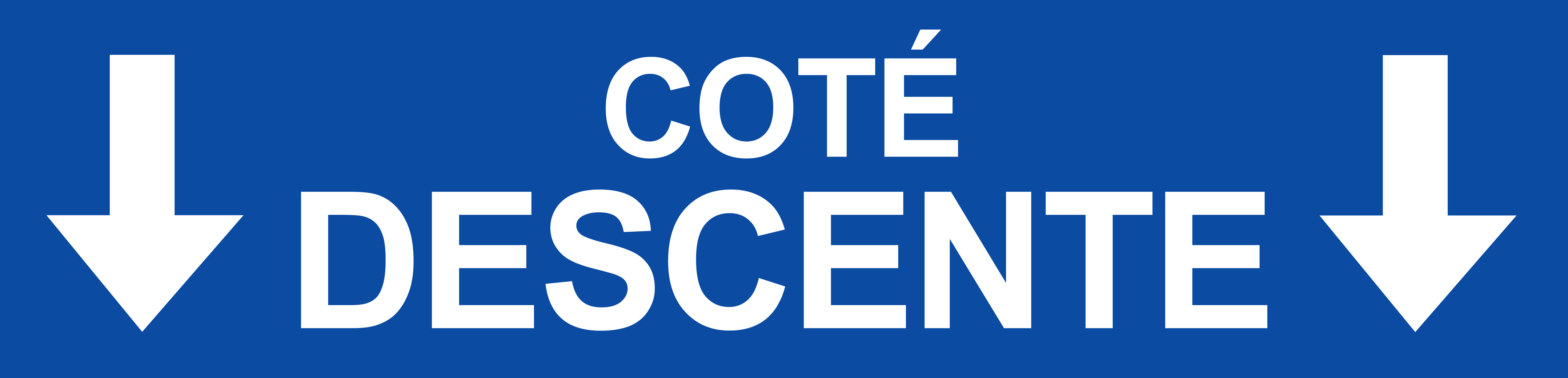 Coté descente vers bas bleu (29x7cm) - Sticker/autocollant