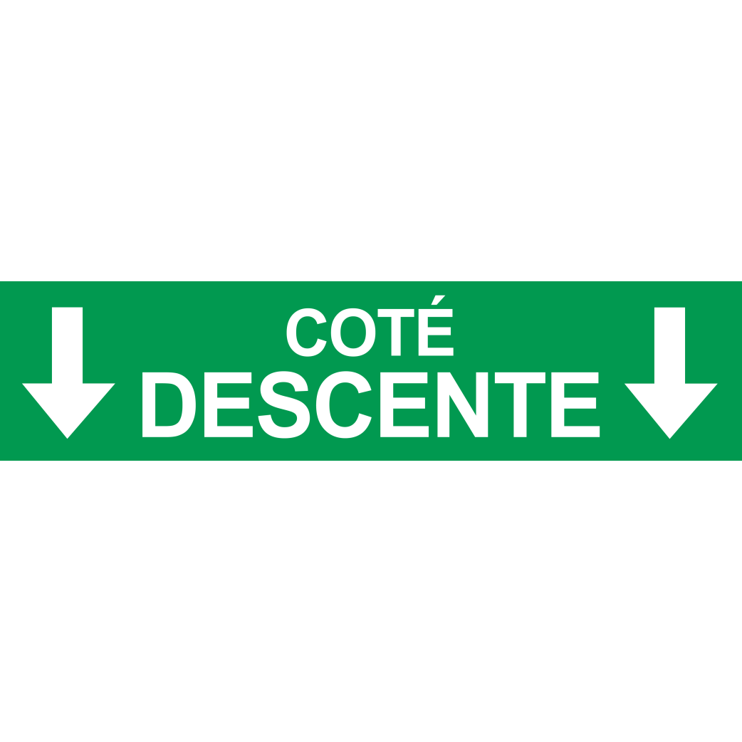 Coté descente vers bas vert (29x7cm) - Sticker/autocollant