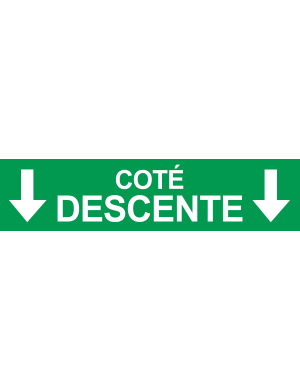 Coté descente vers bas vert (29x7cm) - Sticker/autocollant