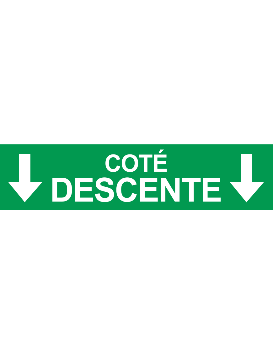 Coté descente vers bas vert (29x7cm) - Sticker/autocollant