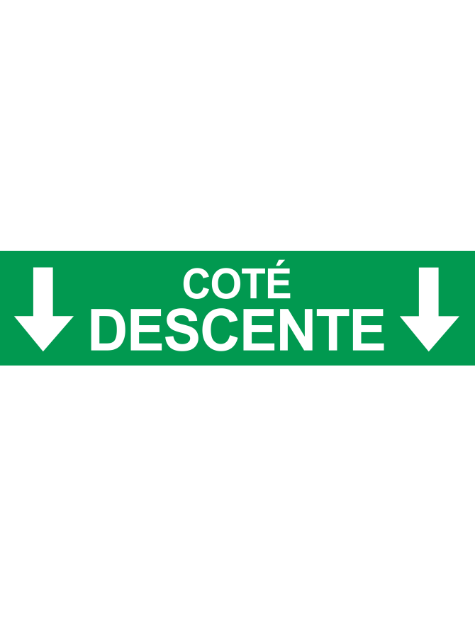 Coté descente vers bas vert (29x7cm) - Sticker/autocollant
