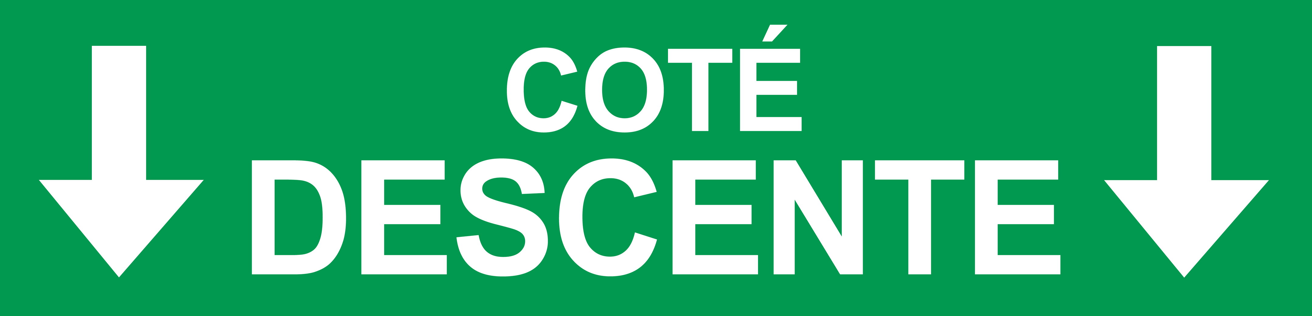 Coté descente vers bas vert (29x7cm) - Sticker/autocollant