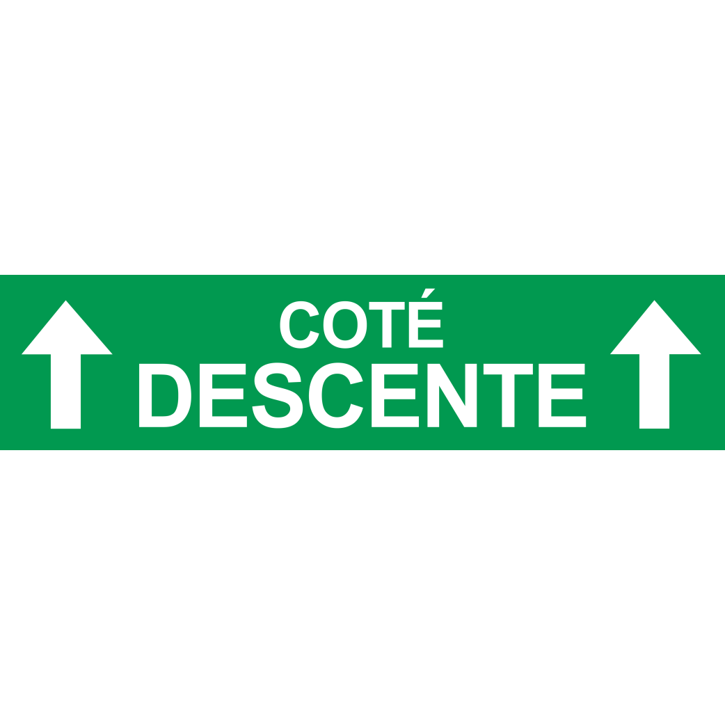 Coté descente vers haut vert (29x7cm) - Sticker/autocollant