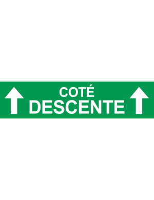 Coté descente vers haut vert (29x7cm) - Sticker/autocollant