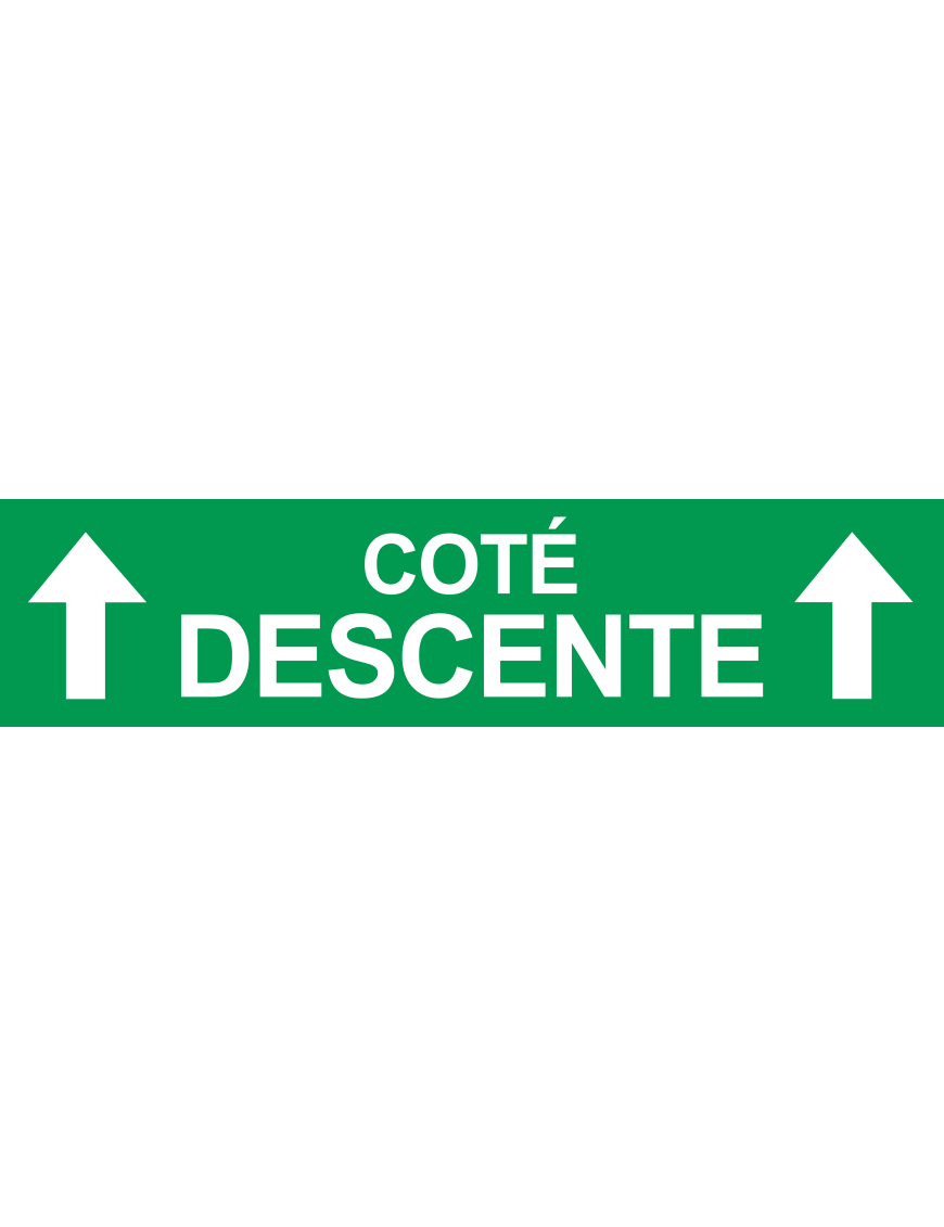 Coté descente vers haut vert (29x7cm) - Sticker/autocollant