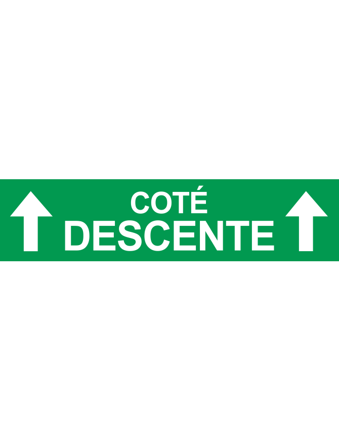 Coté descente vers haut vert (29x7cm) - Sticker/autocollant