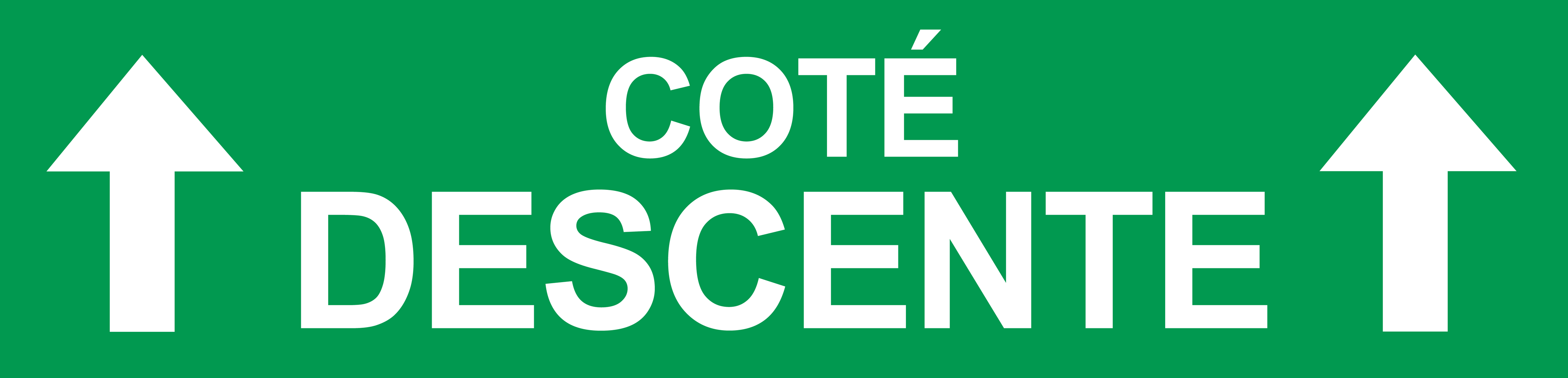 Coté descente vers haut vert (29x7cm) - Sticker/autocollant