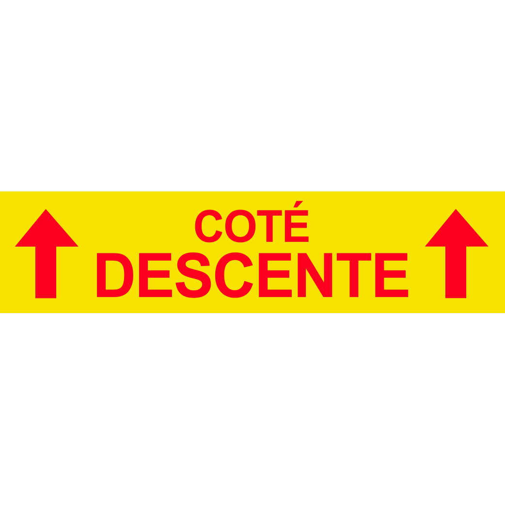 Coté descente vers haut jaune (29x7cm) - Sticker/autocollant