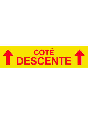 Coté descente vers haut jaune (29x7cm) - Sticker/autocollant