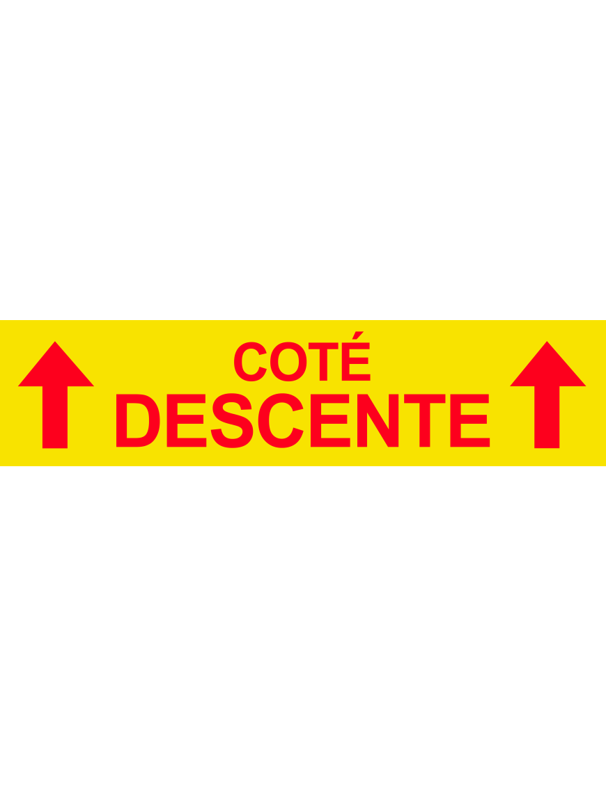 Coté descente vers haut jaune (29x7cm) - Sticker/autocollant