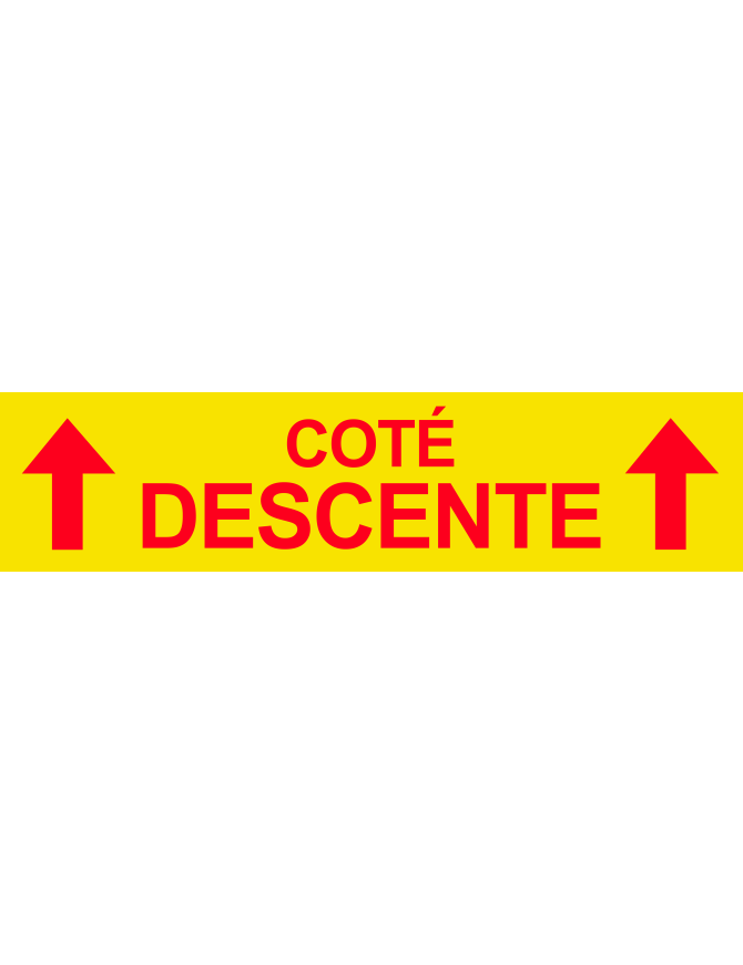 Coté descente vers haut jaune (29x7cm) - Sticker/autocollant