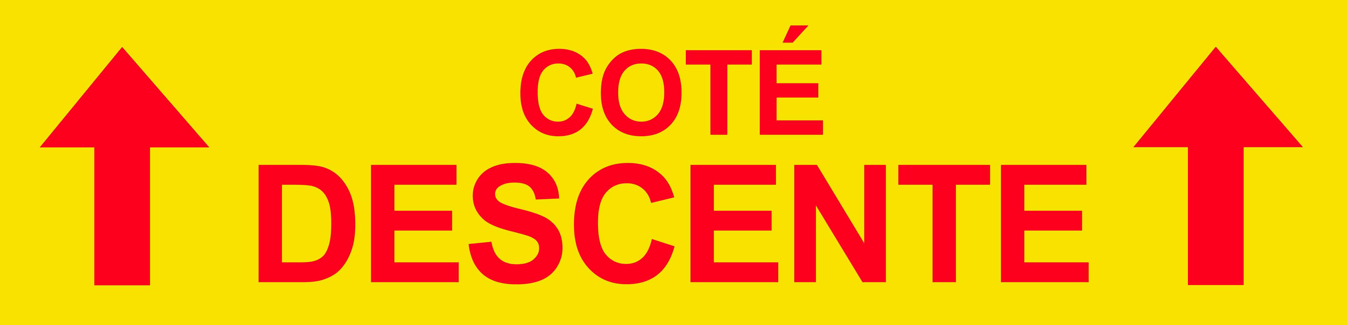 Coté descente vers haut jaune (29x7cm) - Sticker/autocollant