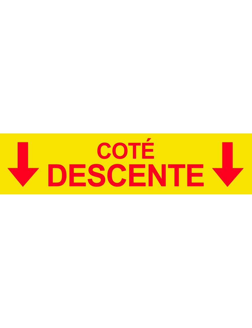 Coté descente vers bas jaune (29x7cm) - Sticker/autocollant