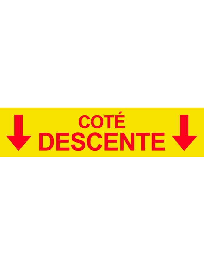 Coté descente vers bas jaune (29x7cm) - Sticker/autocollant