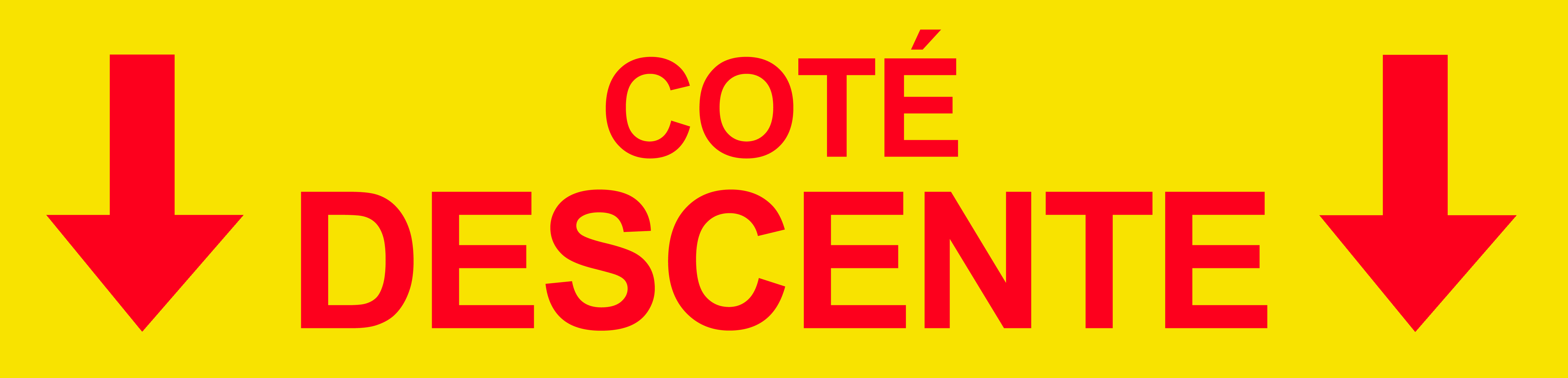 Coté descente vers bas jaune (29x7cm) - Sticker/autocollant