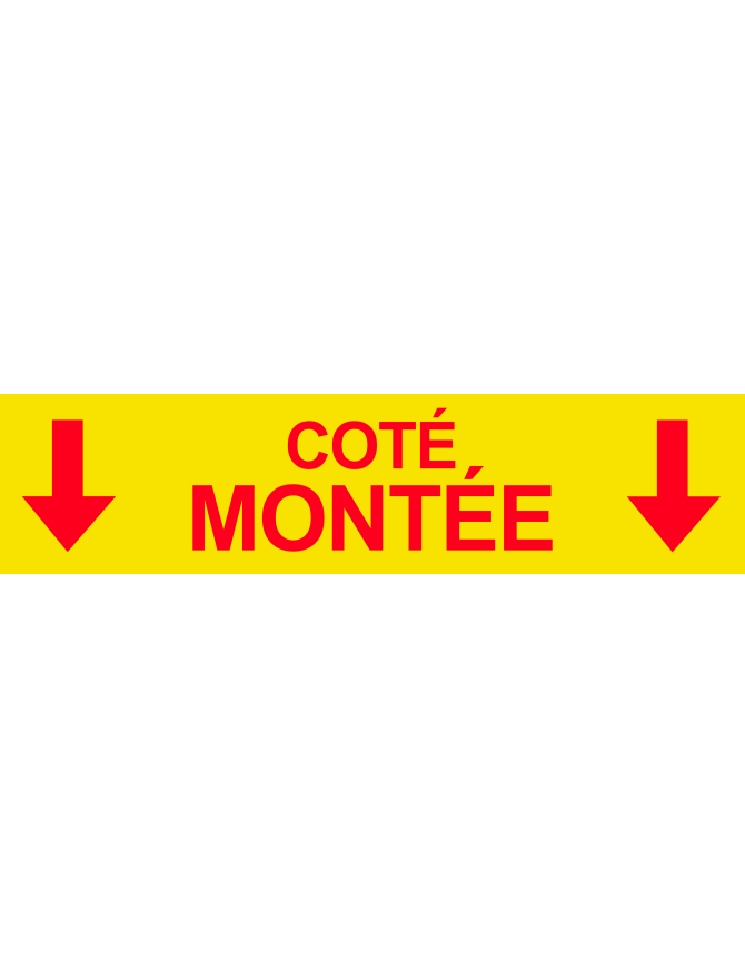 Coté montée vers bas jaune (29x7cm) - Sticker/autocollant